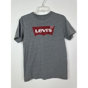Levi's Shirt Youth Large Tee Short‎ Sleeve Kids Top Graphic Logo Gray